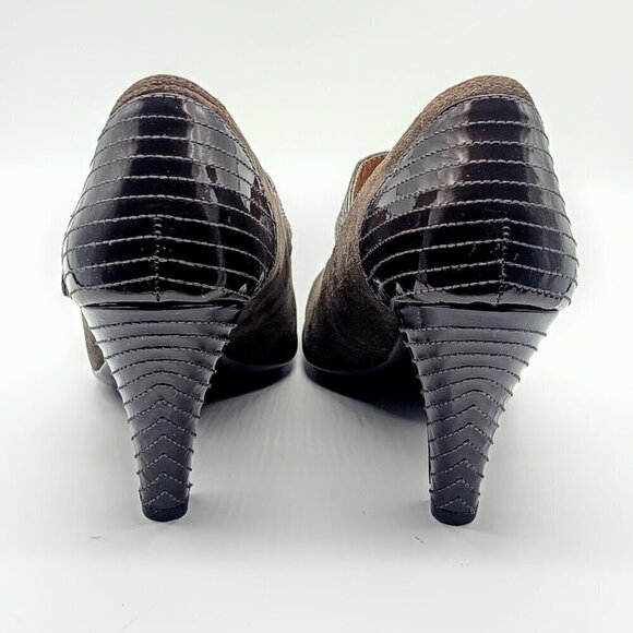 Sofft Brown Suede Patent Leather Mary Jane Pumps 7.5 - Picture 5 of 10